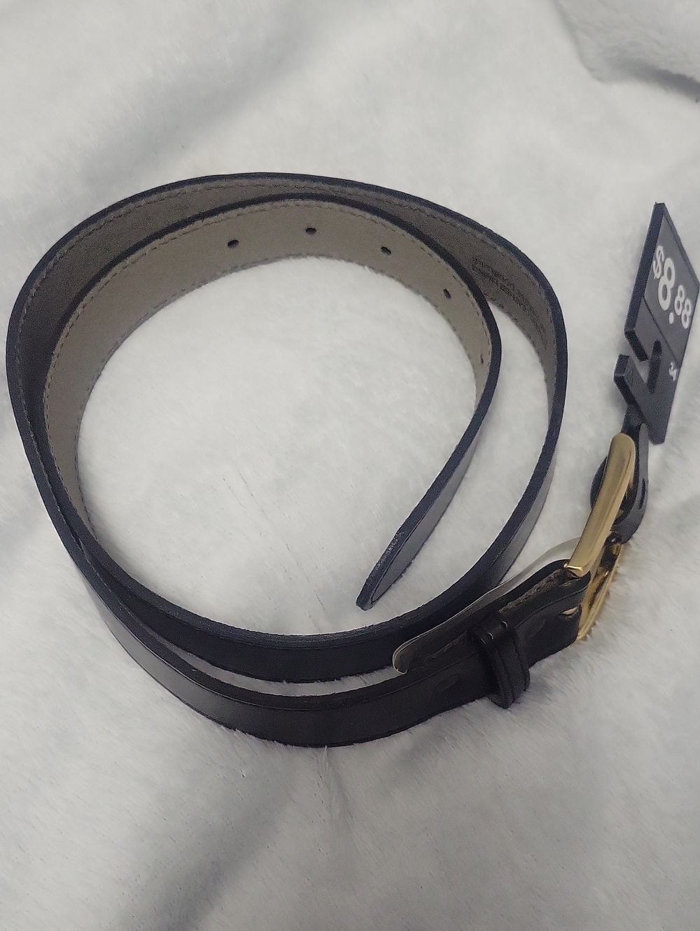2/$7**Size 34 Black Unisex Belt With Gold Clasp